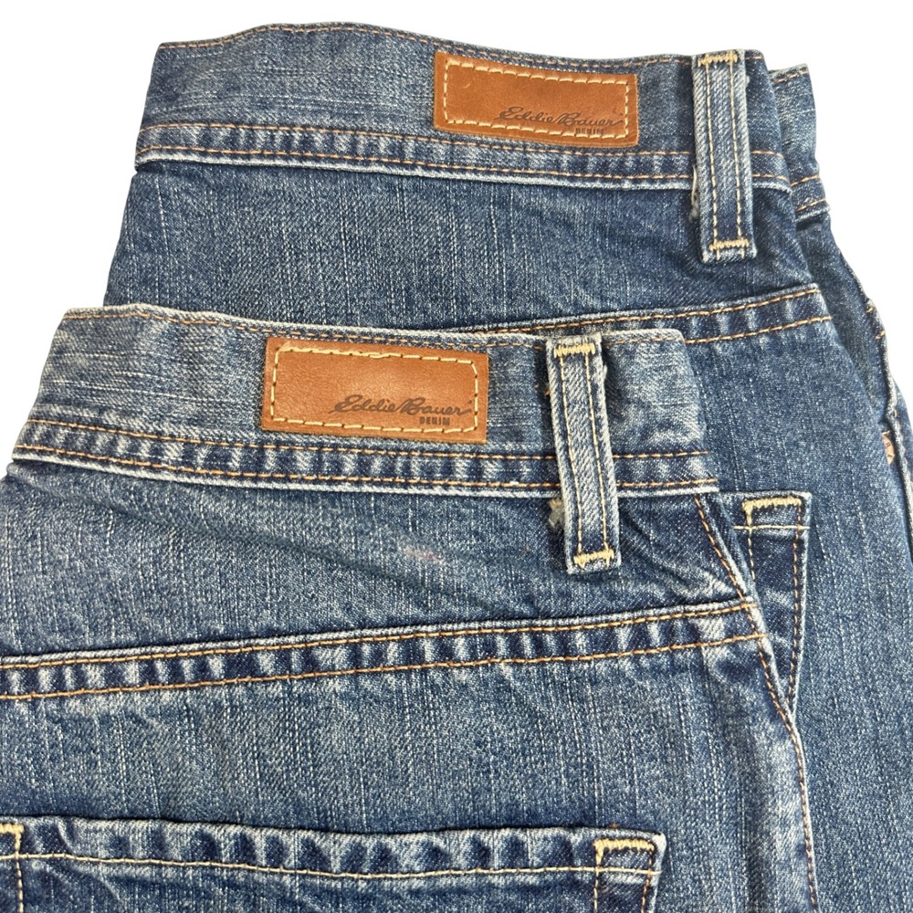 VTG Eddie Bauer DEADSTOCK Bundle High Rise Straight Jeans Stone Wash Dark 10P